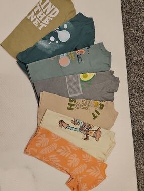 Cat & Jack Kids Short Sleeve Tees - Green, Teal, Gray, Tan, Cream, Orange